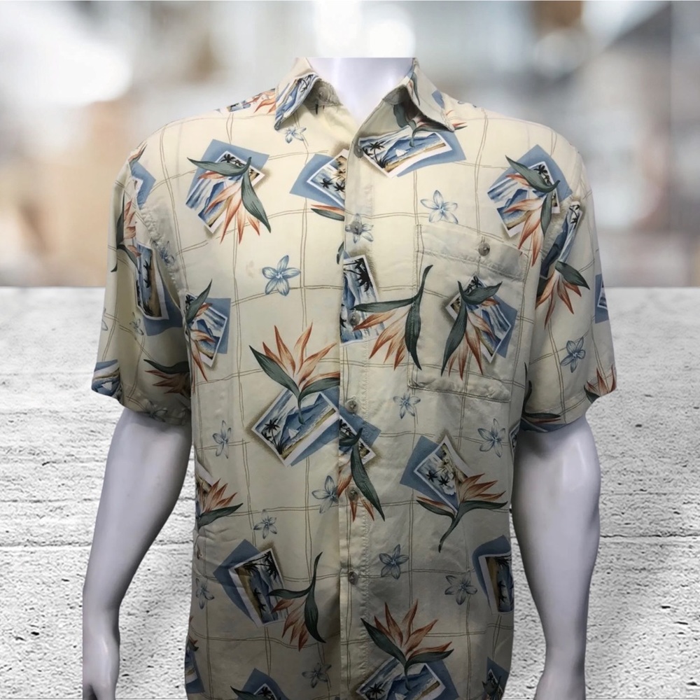 Campia Moda Hawaiian Floral Beach SS Shirt Medium
